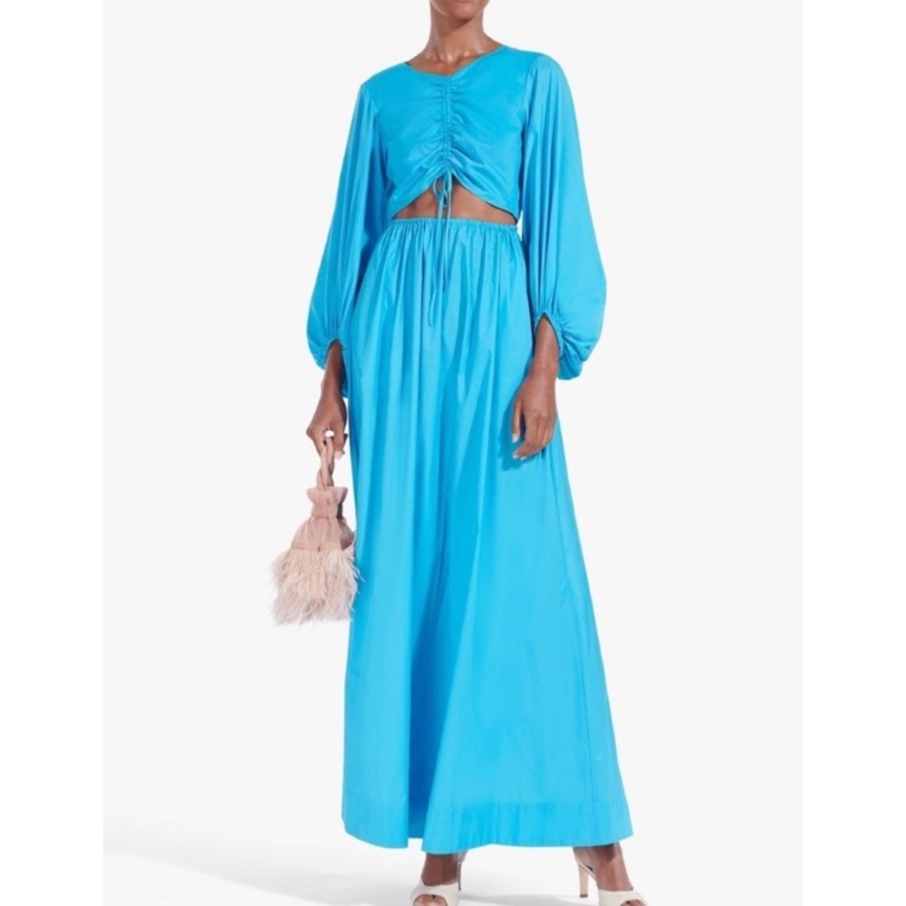 STAUD Tangier Maxi Dress In Bright Blue Small NWT